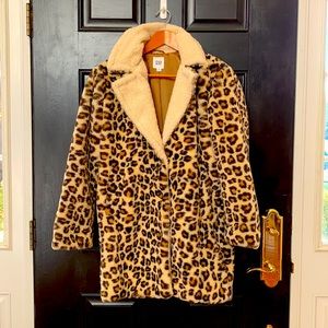 Gap Women’s Leopard Print Teddy Coat - XS